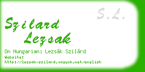 szilard lezsak business card